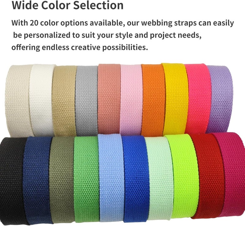 Evora 1 inch Cotton Webbing Braid Handles Bag Strap 15ft High Density Webbing Plain Weave Straps for Cloth Tote Bag, Pet Collars, DIY Projects, Crafts, Outdoor Accessories (Khaki 536) - Image 5